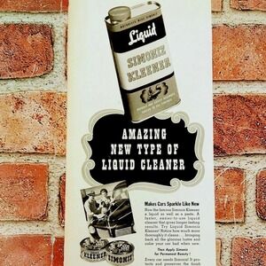 1941 Simoniz Kleener Amazing‎ New Type of Cleaner Original Vtg PRINT AD